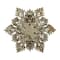 8.5" Lighted Brown Wooden Snowflake Christmas Tree Topper, Clear Lights